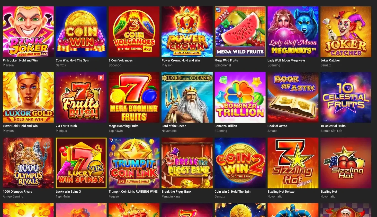 Игровой каталог казино Ф1